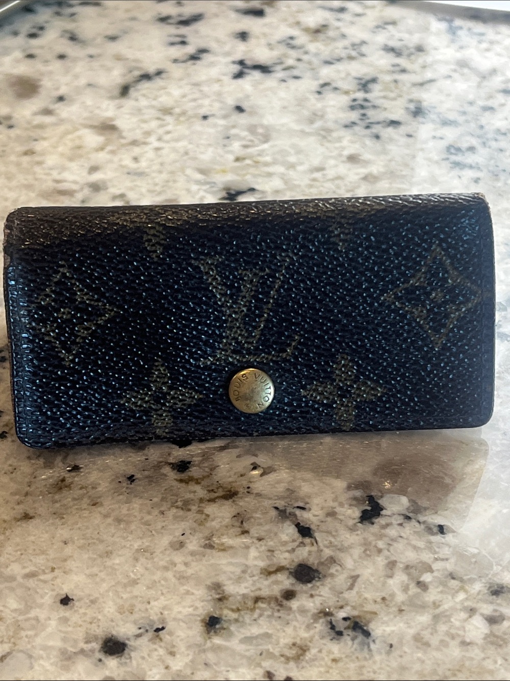 Louis Vuitton Monogram Canvas Key Case in Dark Brown and Gold
